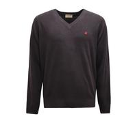 V-Neck Wool Jumper Grey/Blue - male - Brooksfield - V-neck Knitwear - Gray - S - Knitwear S