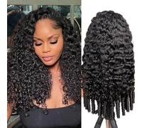 V Part Wigs Human Hair 180% Density Burmese Curly Upgrade U Part Wig with Drawstring No Sew No Glue No Leave Out In V Shape Half Wigs Curly Human Hair Wig For Women Beginner Friendly 20 Inch