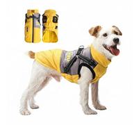 V.PET.B.R Dog Coat with Integrated Harness - Waterproof Winter Dog Jacket with Graphene Thermal Lining - Reflective, Warm & Adjustable Pet Snow Vest for Small, Medium & Large Dogs(Gray,S)