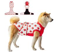V.PET.B.R Dog Surgery Recovery Suit,Female Male Dog Onesie for Spay Neuter,Substitute E-Collar & Cone,Anti-Licking Breathable Onesie for Small Medium Large Dogs,STRABERRY,M