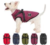 V.PET.B.R Dog Winter Coat, Warm Fleece Jacket with Built-in Harness, Waterproof, Windproof, Reflective, Snow Pet Coat with Zipper for Small to Medium Dogs