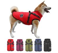 V.PET.B.R Dog Winter Coat - Warm Jacket Padded Fleece Vest with Built-in Harness, Waterproof & Windproof, Reflective & Adjustable Snow Pet Coat with Zipper for S & M Dogs