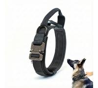 V.PET.B.R Tactical Dog Collar Heavy Duty Nylon with Control Handle & Quick Release Metal Buckle, Adjustable Military Training for Medium Large Dogs K9 German Shepherd(B,M)