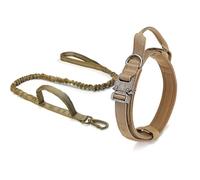 V.PET.B.R Tactical Dog Collar Heavy Duty Nylon with Control Handle & Quick Release Metal Buckle, Adjustable Military Training for Medium Large Dogs K9 German Shepherd(Dog Collar+Dog Leash B,M)