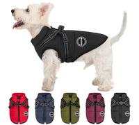 V.PET.B.R. Warm Dog Jacket, Padded Fleece Vest with Built-in Harness, Waterproof, Windproof, Reflective, Snow Coat with Zipper for Small to Medium Dogs