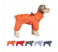 [V.PET.B.R]Waterproof Dog Raincoat with Integrated Harness - 4-Leg Full Body Rain Suit, Windproof Dog Jacket with Adjustable Straps & High Collar, Wet & Muddy Walks(Orange,M)