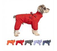 [V.PET.B.R]Waterproof Dog Raincoat with Integrated Harness - 4-Leg Full Body Rain Suit, Windproof Dog Jacket with Adjustable Straps & High Collar, Wet & Muddy Walks(Red,6XL)