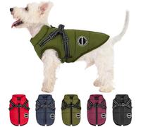 V.PET.B.R Winter Coat: Warm Dog Jacket, Padded Fleece Vest with Built-in Harness, Waterproof, Windproof, Reflective, Cozy, Adjustable Snow Pet Coat with Zipper for Small, Medium Dogs