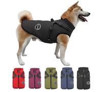 V.PET.B.R Winter Coat, Warm Jacket With Built-in Harness, Waterproof Windproof Reflective Cozy Adjustable Snow Pet Clothes With Zipper for Small Medium Dogs