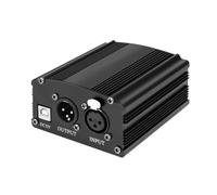 V Phantom Power Supply for Condenser Mic, 5v USB Input | Metal Black Unit, Isolated Voltage Boosting, Home Studio Recording and Live Streaming Use