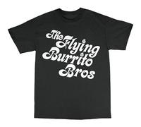 V.POON The Flying Burrito Brothers T-Shirt 100% Cotton Gram Parsons Chris Hilman Black XXL