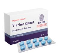 V Prime Connect 10 Tablets - 50MG Powerful and Fast Acting Blue Pills for Men - Male Performance & Enhancement Tablets - Naturally