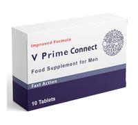 V Prime Connect 50mg - 10 Tablets - Herbal Supplement for Men - Men's Health Support - Korean Ginseng, Tribulus Terrestris - Made in the UK