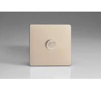V-Pro Screwless Satin Chrome 1-Gang LED Trailing Edge Dimmer Switch 1 or 2 Way Varilight Grey One Size