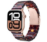 V.R.HOPE Apple Watch Band for Series 11/10/9/8/7/Ultra3 46mm 45mm 44mm 42mm 49mm Fashion Lightweight Resin Dressy Strap for Women Bracelet Compatible with iWatch Series 6/5/4/3/2/1/SE (Tortoiseshell)