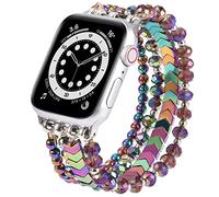 V.R.HOPE Beaded Straps Compatible with Apple Watch Straps 40mm 42mm 41mm 38mm Women, Unique Elegant Pearl Band for iWatch SE Series 11 10 9 8 7 6 5 4 3 2 1 - Colourful, Small