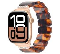 V.R.HOPE Lightweight Fashionable Women's Resin Strap Compatible with Apple Watch Series 7/8/9/SE/10/46 mm 45 mm 44 mm 42 mm, for Apple Watch Ultra 49 mm Series 6/5/4/3/2/1 - (Turtle Shell Colour - S)