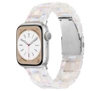 V.R.HOPE Lightweight Modern Resin Strap Compatible with Apple Watch Series 7/8/9/SE/10/46 mm 45 mm 44 mm 42 mm Women and Men for Apple Watch Ultra 49 mm Series 6/5/4/3/2/1 - Fluorescent White/Silver