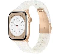 V.R.HOPE Lightweight Modern Resin Strap Compatible with Apple Watch Strap 44 mm 45 mm 46 mm 49 mm Women and Men, for Apple Watch Ultra SE Series 11/10/9/8/7/6/5/4/3/2/1 - Ivory White - Rose Gold