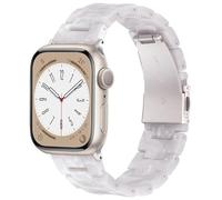 V.R.HOPE Lightweight Modern Resin Strap Compatible with Apple Watch Strap Series 7/8/9/SE/10/41 mm 40 mm 38 mm 42 mm Women and Men, for Apple Watch Series 6/5/4/3/2/1 - Pearl White - Starlight