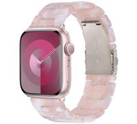 V.R.HOPE Modern Lightweight Resin Replacement Straps Compatible with Apple Watch Series 7/8/9/SE/10/ 41mm 40mm 38mm 42mm Women, for Apple Watch Straps Series 6/5/4/3/2/1 - Pink floral-Starlight