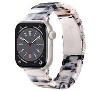 V.R.HOPE Modern Lightweight Resin Straps Compatible with Apple Watch Straps Series 7/8/9/SE/10/11/ 40mm 41mm 38mm 42mm Women Men, for iWatch Series 6/5/4/3/2/1-New Black Floral-Starlight