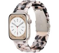 V.R.HOPE Modern Lightweight Resin Watch Band Compatible with Apple Watch Straps 42mm 44mm 45mm 49mm 46mm (Series 11) Women Men, for Apple Watch Ultra 3 2 1 Series 6/5/4/3/2/1- Black Flower-Starlight