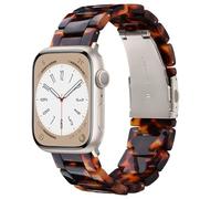 V.R.HOPE Modern Lightweight Resin Watch Band Compatible with Apple Watch Straps 44mm 46mm 45mm 49mm 42mm Women Men, for iWatch Ultra/SE Series 11 10 9 8 7 6 5 4 3 2 1- Tortoise shell-Starlight