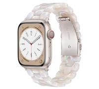 V.R.HOPE Modern Resin Strap Compatible with Apple Watch Strap 44 mm 45 mm 46 mm 49 mm Elegant for Women, for Apple Watch Ultra Series SE 11 10 9 8 7 6 5 4 3 2 1 - Fluorescent White - Polar Star