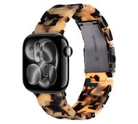 V.R.HOPE Modern Resin Straps Compatible with Apple Watch Straps 40mm 41mm 42mm 38mm for Women Men, Tortoise shell Lightweight Sports Band for iWatch SE Series 11 10 9 8 7 6 5 4 3 2 1(Floral Cow Print)