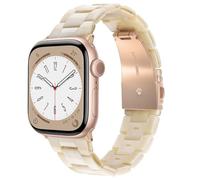 V.R.HOPE Modern Resin Straps Compatible with Apple Watch Straps 40mm 42mm 41mm 38mm for Women, Lightweight Sports Band for iWatch SE Series 11 10 9 8 7 6 5 4 3 2 1(Beige - Rose Gold)