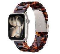 V.R.HOPE Modern Resin Straps Compatible with Apple Watch Straps 40mm 42mm 41mm 38mm for Women Men, Lightweight Sports Band for iWatch SE Series 11 10 9 8 7 6 5 4 3 2 1(Tortoise shell - Starlight)