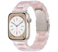 V.R.HOPE Modern Resin Straps Compatible with Apple Watch Straps 44mm 46mm 45mm 49mm 42mm for Women, Lightweight Sports Band for iWatch SE/Ultra Series 11 10 9 8 7 6 5 4 3 2 1(Pink floral - Starlight)