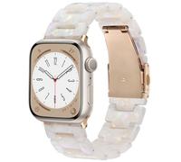 V.R.HOPE Modern Resin Straps Compatible with Apple Watch Straps 44mm 46mm 45mm 49mm 42mm for Women, Lightweight Sports Band for iWatch SE/Ultra Series 11 10 9 8 7 6 5 4 3(Fluorescent White- Rose Gold)