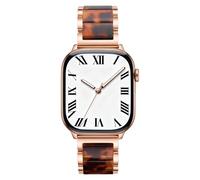 V.R.HOPE Replacement Strap for Apple Watch Women's 38 mm 40 mm 41 mm 42 mm, Elegant Rose Gold Metal Stainless Steel Strap with Resin Insert, Compatible with iWatch Series 11/10/9/8/7/6/5/4/3/2/1/SE