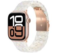 V.R.HOPE Resin Band Compatible with Apple Watch Band 38mm 40mm 41mm 42mm, Fashion Python Pattern for iWatch Series 11/10/9/8/7/6/5/4/3/2/1/SE(Black Floral), Fluorescent white python, 42mm/44mm/45mm