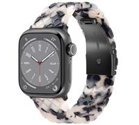 V.R.HOPE Resin Band for Women Compatible with Apple Watch 42mm 44mm 45mm 46mm 49mm Fashion Python-Pattern Sport Strap for iWatch Series Ultra3/11/10/9/8/7/6/5/4/3/2/1/SE (Black Floral)
