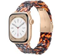 V.R.HOPE Resin Band for Women Compatible with Apple Watch 42mm 44mm 45mm 46mm 49mm Fashion Python-Pattern Sport Strap for iWatch Series Ultra3/11/10/9/8/7/6/5/4/3/2/1/SE (Tortoiseshell)