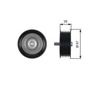 GATES T36438 Deflection / Guide Pulley, v-ribbed belt