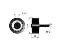 V-Ribbed Belt Deflection/Guide Pulley Fits Mercedes-Benz Vario GATES T36291