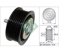 V-Ribbed Belt Deflection/Guide Pulley Fits Opel Saab Vauxhall INA 532070010