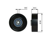 GATES T38089 Deflection / Guide Pulley, v-ribbed belt