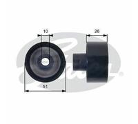 V-RIBBED BELT DEFLECTION GUIDE PULLEY GATES OE QUALITY REPLACEMENT T36090