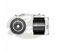 V-RIBBED BELT DEFLECTION GUIDE PULLEY GATES OE QUALITY REPLACEMENT T36191