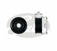V-RIBBED BELT DEFLECTION GUIDE PULLEY GATES OE QUALITY REPLACEMENT T36398