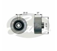 V-RIBBED BELT DEFLECTION GUIDE PULLEY GATES OE QUALITY REPLACEMENT T36431