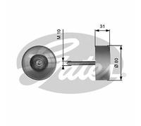 V-RIBBED BELT DEFLECTION GUIDE PULLEY GATES OE QUALITY REPLACEMENT T36538