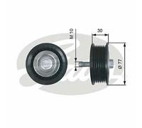 V-RIBBED BELT DEFLECTION GUIDE PULLEY GATES OE QUALITY REPLACEMENT T36610