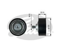 V-RIBBED BELT DEFLECTION GUIDE PULLEY GATES OE QUALITY REPLACEMENT T36767