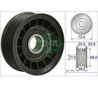 V-RIBBED BELT DEFLECTION GUIDE PULLEY INA OE QUALITY REPLACEMENT 532 0649 10